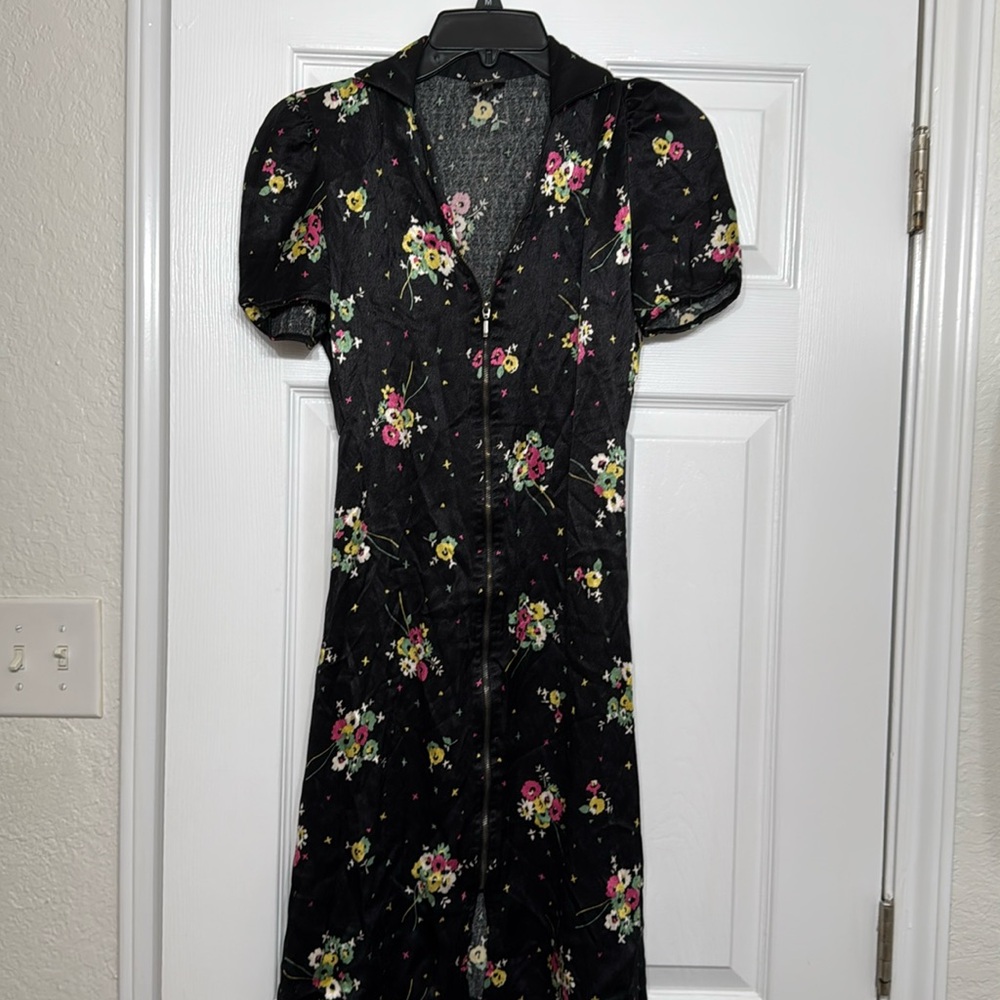 Topshop Black Floral Dress
